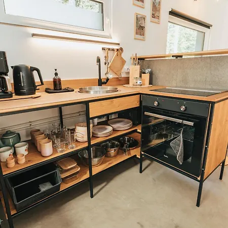 Modernes Tinyhouse Trailer Cabins Am Waldrand - Mit Seezugang Eging Esterno foto